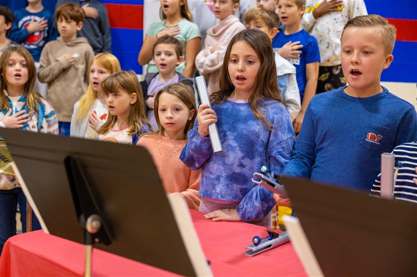 Students play instruments